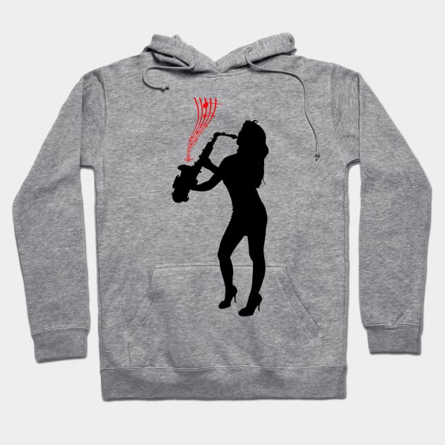 saxophone girl Hoodie by hottehue